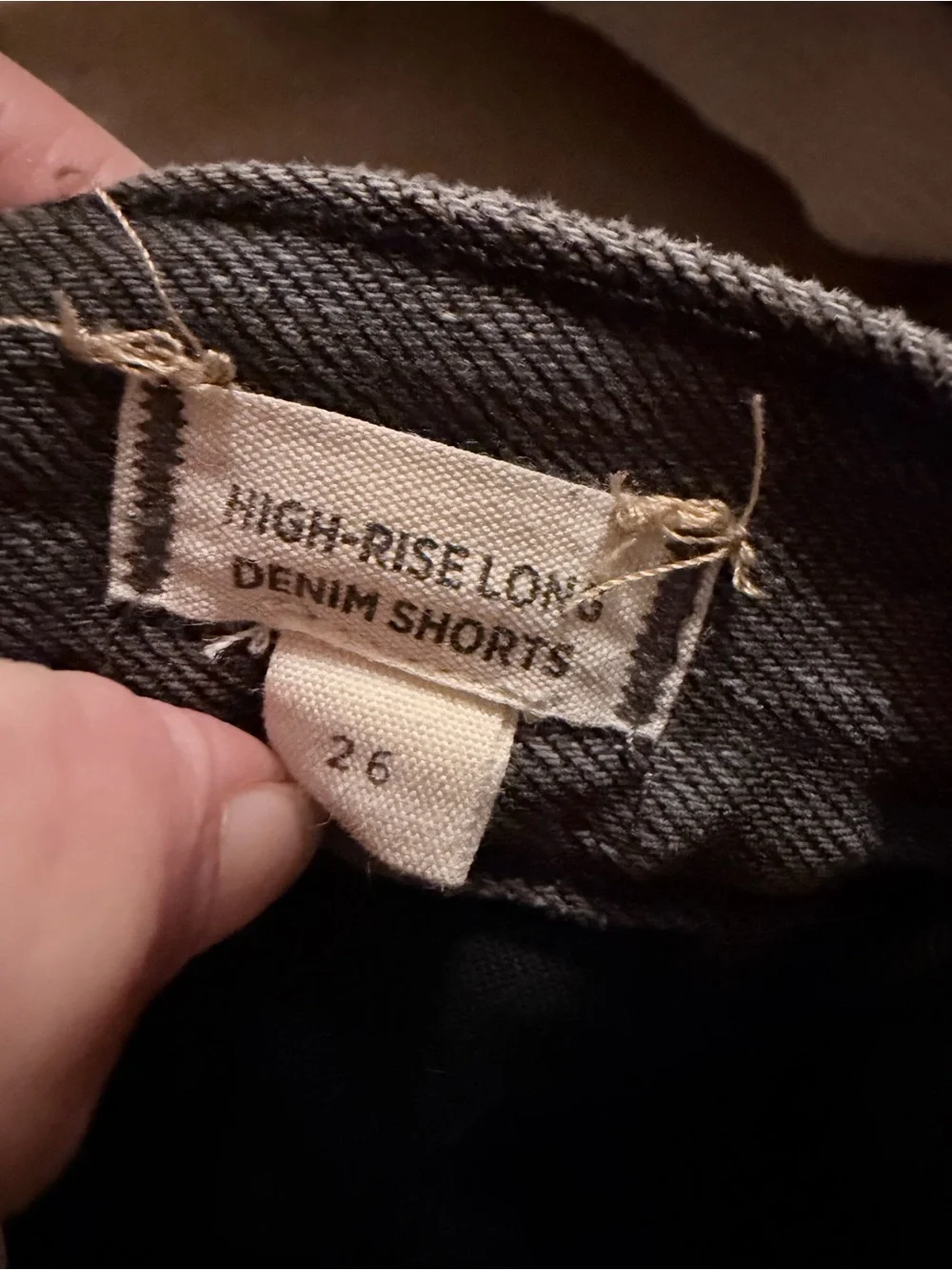 🌼Madewell High-Rise Black Washed Long Denim Shorts